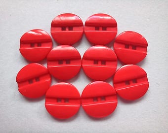 10 Red Sewing Buttons 1/2 Inch MAZ
