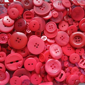 100 Red Mix of Sewing Buttons 3.99 Shipping