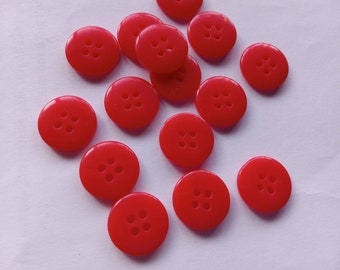 15 Red Sewing Buttons 15mm EBQ