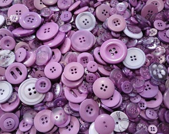 100 Purple Mix of Sewing Buttons 3.99 Shipping