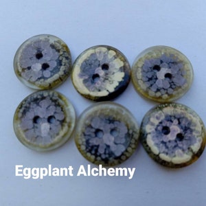 Nebula Handmade 5/8th Inch Made to Order Sewing Buttons Eggplant Alchemy