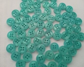 70 Teal Blue Sewing Buttons 9mm Plastic EBH