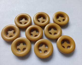 9 Brown 3/4 inch Sewing Buttons MAL