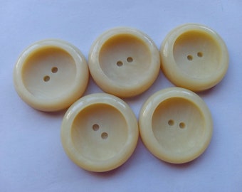 Vintage Cream Sewing Buttons 1 1/8th Inch EHF