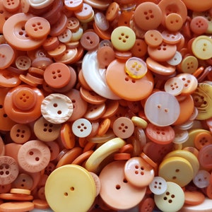 Orange Sewing Button Mix 5 to 30mm