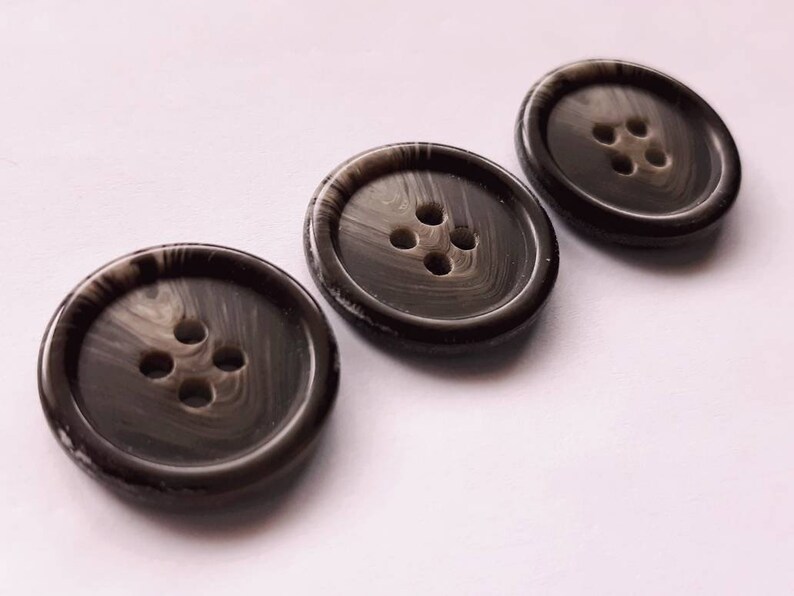 Vintage Dark and Natural Sewing Buttons Variety of Sizes Dark Natural ABO