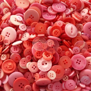 Pink Sewing Button Mix 5 to 30mm