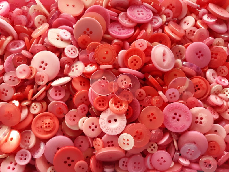 Pink Sewing Button Mix 5 to 30mm image 1