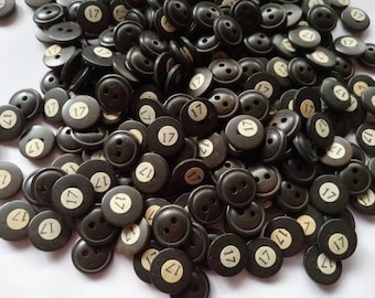 220 Vintage Dark Brown Sewing Buttons 13mm AFC