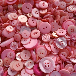 100 Pink Mix of Sewing Buttons 3.99 Shipping