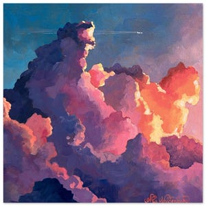 Ticket to Paradise - Fine Art Print Wolkengebilde Sonnenuntergang 10 x 10 Inch Kunstwerk von Mia Vredenburg