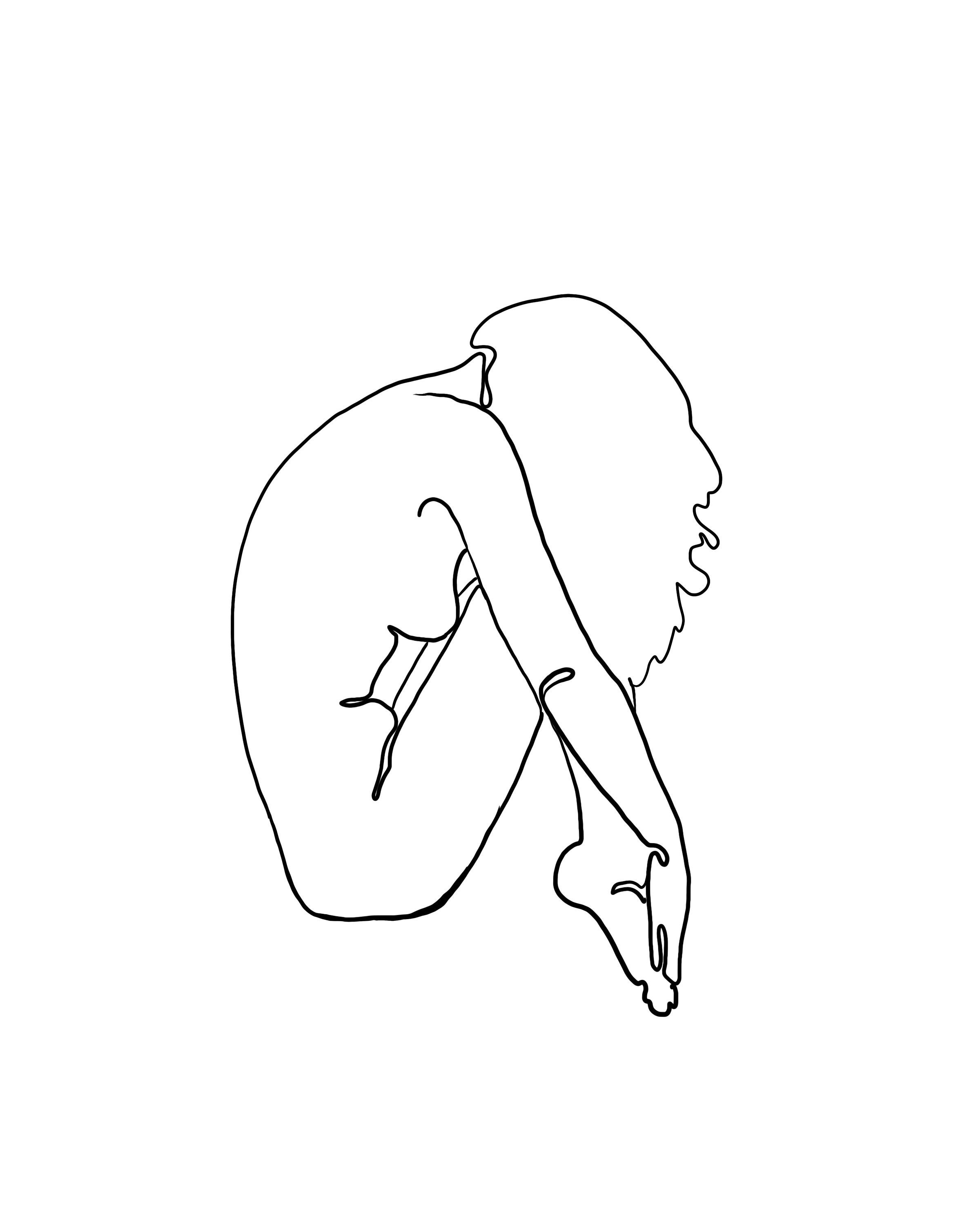 Inward DIGITAL DOWNLOAD 8x10 Fine Art Figure Drawing Print by Mia ...
