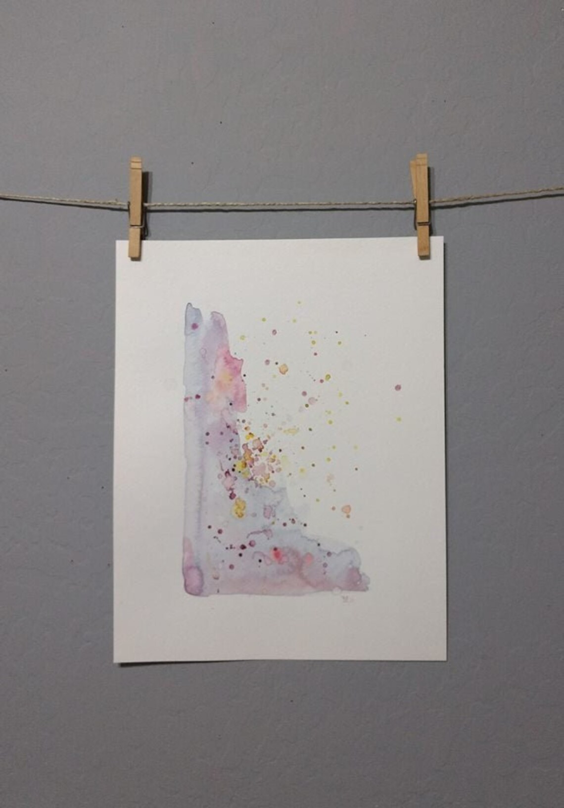 Sunset Waterfall Original Abstract Watercolor Painting - Etsy