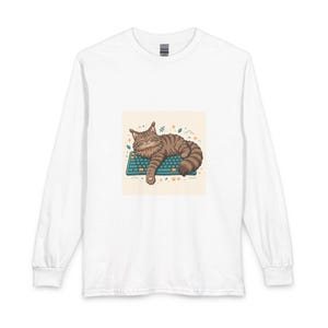 Ctrl + Alt + Catnap - Maine Coon Cat Long Sleeve Shirt | Funny Cat Lover Gift | Cute Kitty Tee
