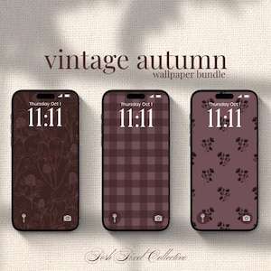 Vintage Autumn Wallpapers (5) | Burgundy & Brown Wallpaper Bundle | iPhone Wallpaper | Digital Download