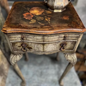 Painted Antique Walnut Bedside Cabinet, Bedside Table, Nightstand, Vintage Bedside Cabinet