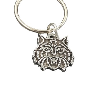 Wildcat Keychain, A1038KC, 2 Inches, Wildlife, Nature, Feline, Gift, Metal, Key Fob, Key Ring, Keys, Zipper Pull, Pewter, Made in USA