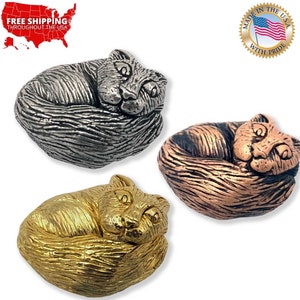 3D Cat Figure Pin, Kitten, Kitty, C011, Pins, Lapel, Brooch, Hat, Backpack, Over 10 Cat Designs Available, Handmade in the USA