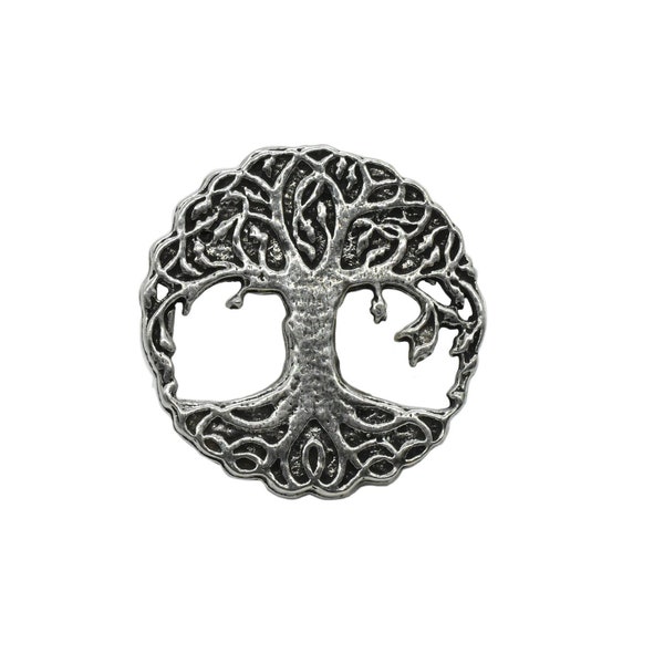 Viking Tree of Life Pin, Norse, Nordic, Spiritual, Mythical, Gothic, Pins, Lapel, Brooch, Hat, Back, Handmade in the US, 100+ Gothic Designs