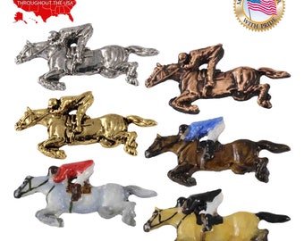 miniature horse and jockey figurines
