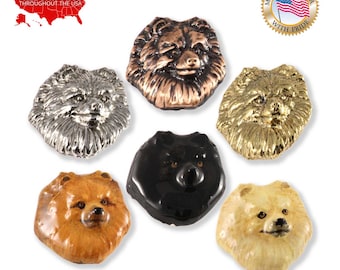 Pomeranian Dog Pewter Lapel Pin Brooch Jewelry D440F