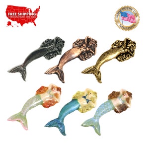 Mermaid Pin, Pewter, Mermaid, Mythology, Sea, Folktale, Lapel, Hat, Pins, Brooch, Brooches, Jewelry, Gift, Handmade in the USA. A102Z