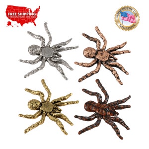 Tarantula Pin, Zinn, Tarantula, Spinne, Käfer, Insekten, Lapel, Hut, Pins, Brosche, Broschen, Schmuck, Geschenk, handgefertigt in den USA. A038Z