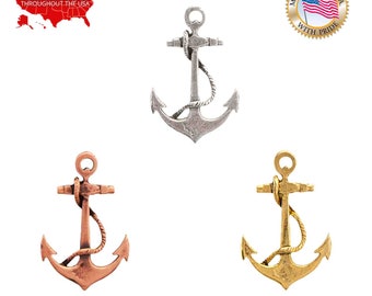 Anchor Pin, Pewter, Anchor, Boat, Ship, Nautical, Sailor, Lapel, Hat, Pins, Brooch, Brooches, Jewelry, Gift, Handmade in the USA. A1026Z