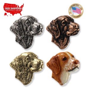 Creative Pewter Designs Brittany Dog Pewter Lapel Pin or Magnet D038