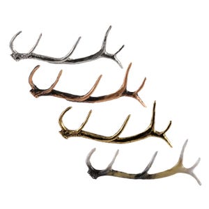Broche de chifre de alce, ímã de geladeira, galpão, M004, 2 polegadas, feito à mão nos EUA, realista, Wapiti, metal, broche de chapéu, broche de lapela, broche, presente