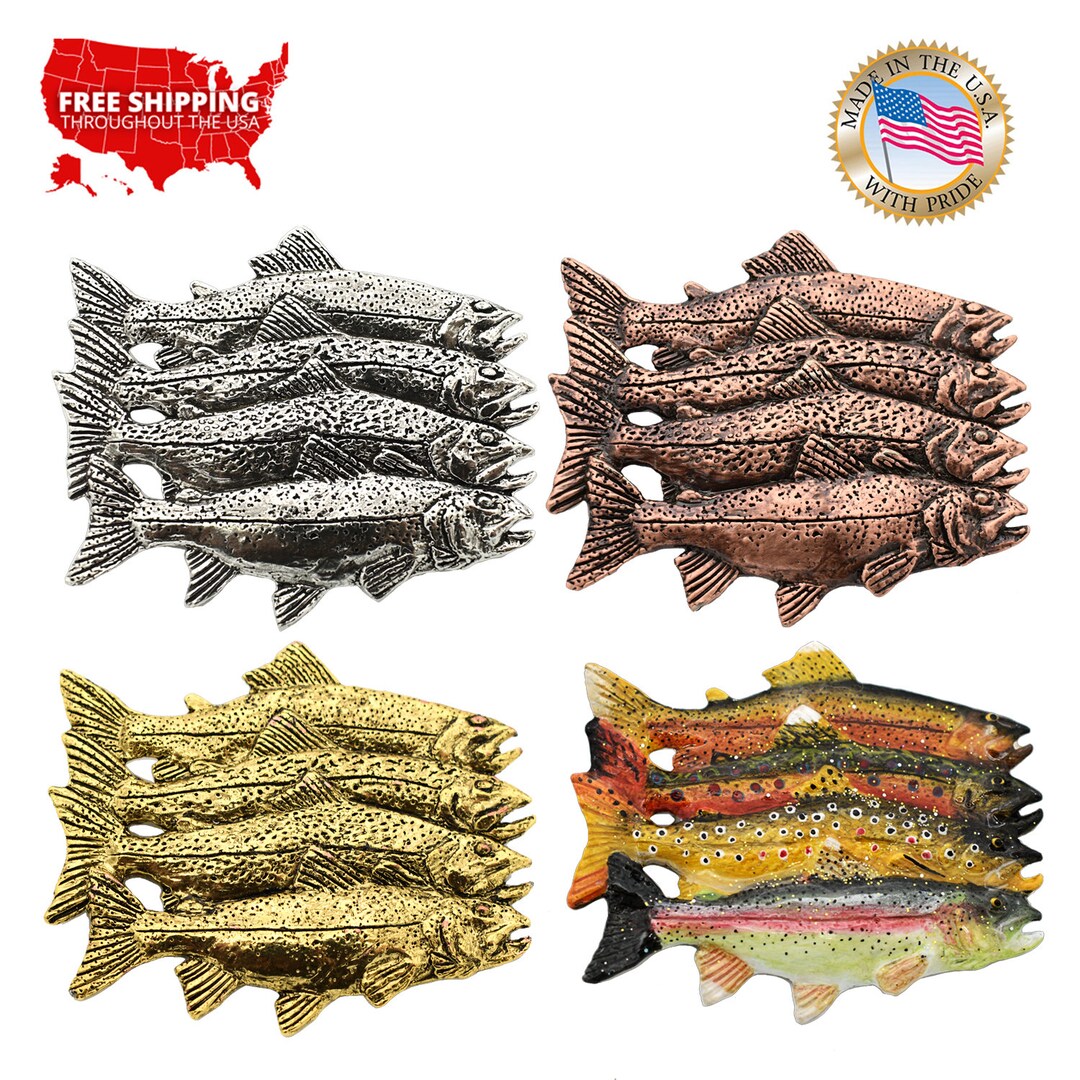Trout Grand Slam Lapel School Fish Hat Pins Brooch Etsy