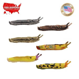 Slug Long Pin, Pewter, Slug, Banana, Nature, Tentacles, Lapel, Hat, Pins, Brooch, Brooches, Jewelry, Gift, Handmade in the USA. A229Z