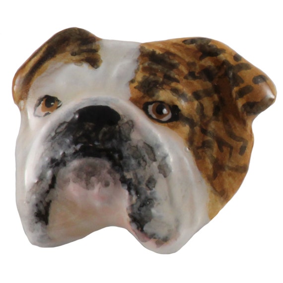 Pins Zinn Hunde  Pin Englische Bulldogge in 3D Edel! Hund 