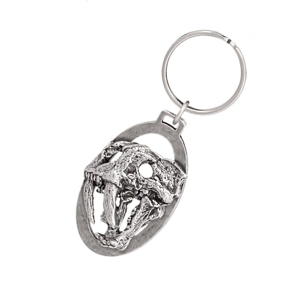 kmrii キーホルダー　ケムリ　キーチェーン 白系　y2k 00s　スカル Saber Tooth Cat Skull Keychain, A202KC, 2 Inches, Ice Age, Tiger