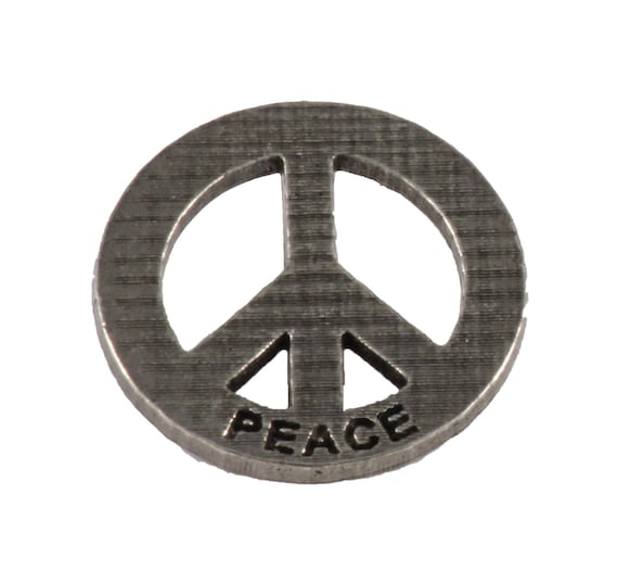 Peace Sign Imprinted With Peace Pin, Pewter, Peace, Love, Symbol