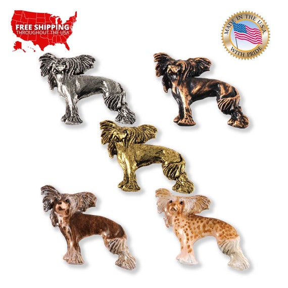 Brooch D052 Jewelry Chinese Crested Dog Pewter Lapel Pin Brooch D052 Jewelry Chinese Crested Dog Pewter Lapel Pin