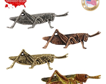 バッタのピン、ピューター、虫、昆虫、ラペル、帽子、ピン、ブローチ