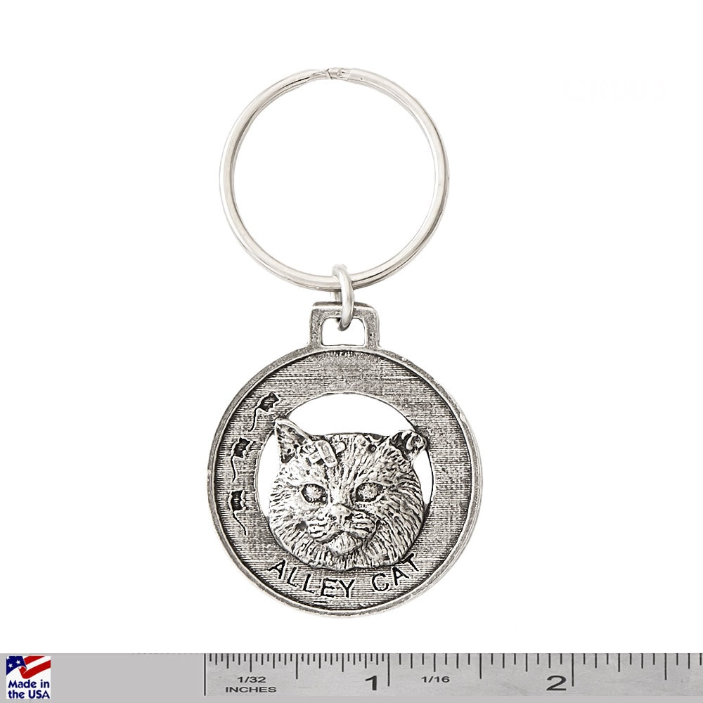 Alley Cat Keychain, C003KC, 1 1/2 Inch, Kitty, Cats, Stray, Pets