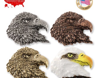 Silver Plated Eagles Head Design Lapel Pin Badge American Eagle America Gift New 