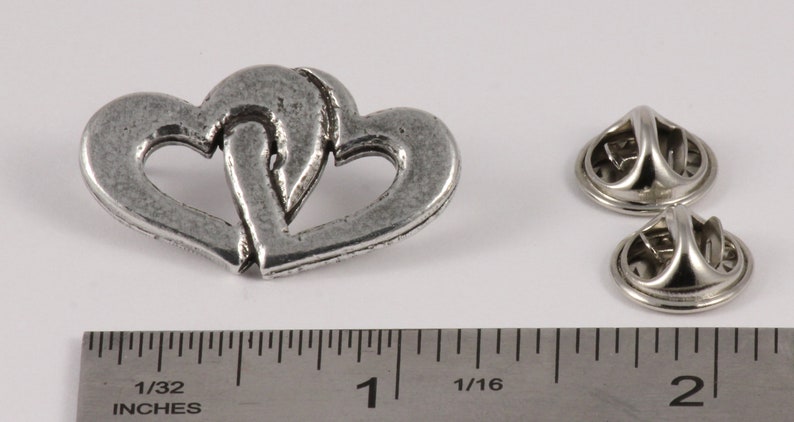 Double Heart Pin, Pewter, Heart, Double, Valentines Day, Love, Romantic ...