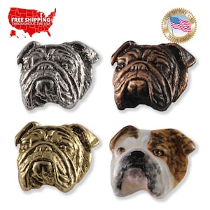 Creative Pewter Designs Englische Bulldogge Zinn Anstecknadel oder Magnet D072