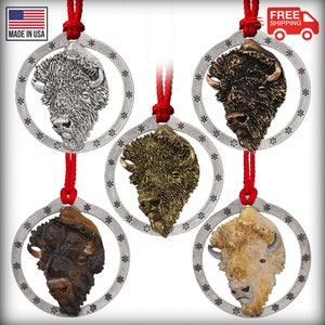 Buffalo Ornament, Bison, Plains, Christmas, Holiday, Tree, Décor, Decoration, Hanging, Handmade in the USA, 100+ Designs Available