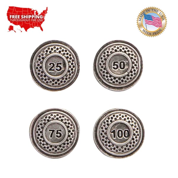 Clay Target 25, 50, 75, 100 Award Pin, Award, Prize, Contest, Lapel, Hat, Pins, Brooch, Brooches, Jewelry, Gift, Handmade in the USA. A096Z