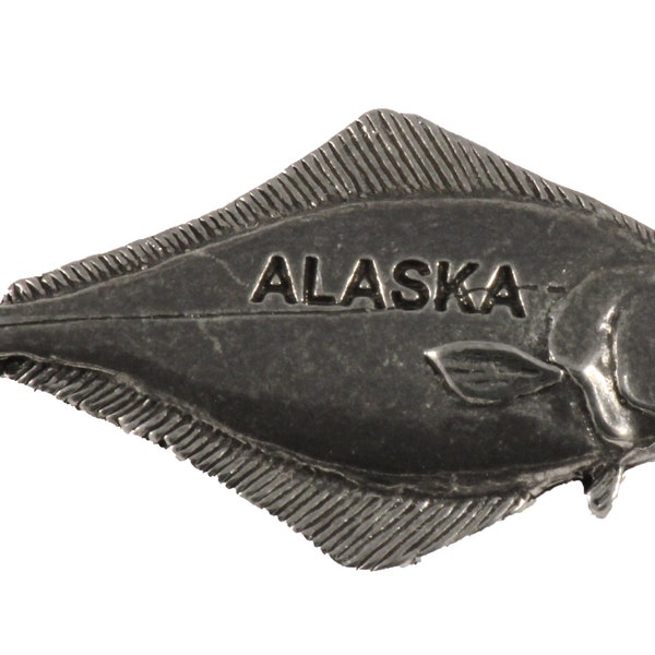 Creative Pewter Designs Alaska Halibut Pewter Lapel Pin Brooch, A608