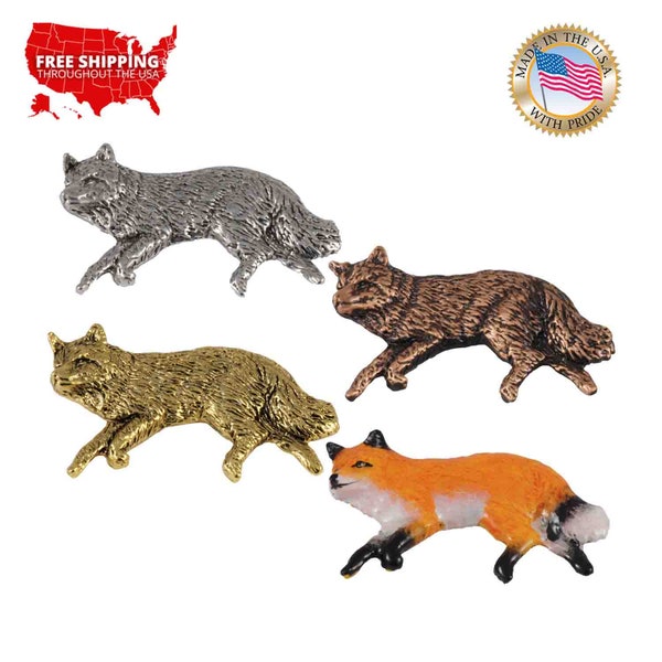 Creative Pewter Designs Red Fox Full Body Pewter Lapel Pin or Magnet M045