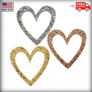 Big Heart Pin, Pewter, Heart, Love, Romantic, Valentines Day, Lapel, Hat, Pins, Brooch, Brooches, Jewelry, Gift, Handmade in the USA. A103AZ