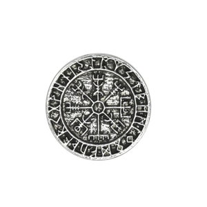 Runes Circle Pin, Shield, Viking, Celtic, Gothic, Pins, Lapel, Norse, Nordic, Brooch, Hat, Back, Handmade in the USA, 100+ Gothic Designs