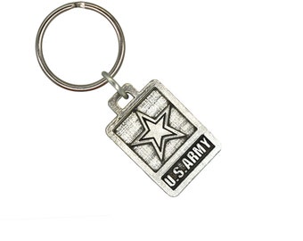 Llavero del Ejército de EE. UU., A1003KC, 2 pulgadas, Militar, Fuerzas Armadas, Servicio, Patriotismo, Regalo, Metal, Grabado, Servir con orgullo, Hecho en los EE. UU.