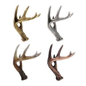 Whitetail Deer Antler Pin Fridge Magnet, Shed, M009, 1.5 Inches, Handmade in the USA, Realistic, Buck, Metal, Hat Pin, Brooch, Gift