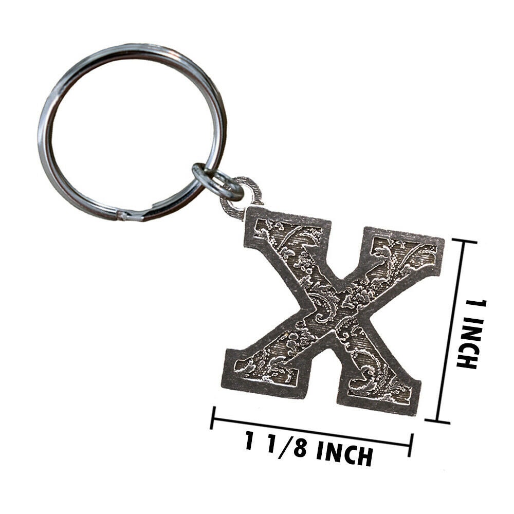 Letter X Keychain, L024KC, 1 1/2 Inch, Alphabet, Initial